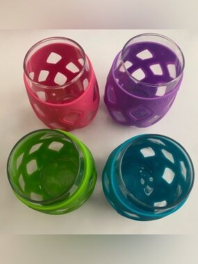 Ello Stemless Wine Glasses with Grip Holds (Set of 4)